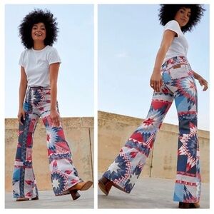 NWT Wrangler x Free People Wanderer 622 Patchwork Quilted Flare Jeans